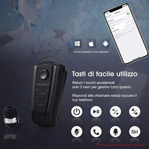 Fineblue F920 Stereo Wireless Bluetooth Vivavoce Auricolare per IPHONE ANDROID - Immagine 2 di 4