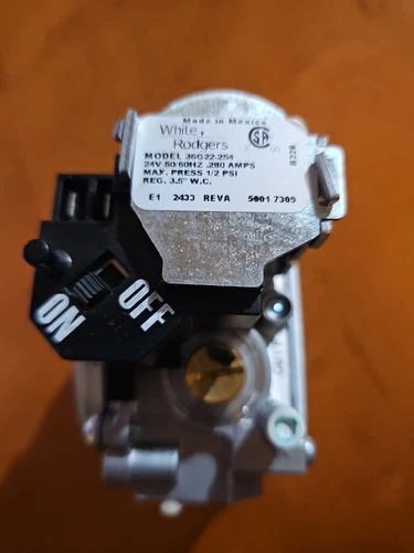 White-Rodgers 36G22-254 Single Stage HSI Gas Valve, Goodman 0151M00013 B1282628S