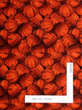 Sport Basketball Balls Cotton Fabric David Textiles 2 Pc Lot 20" 6" Length