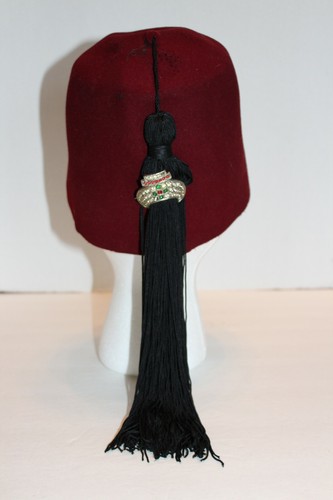 RARE! The Cincinnati Regalia Co. Embellished Morocco Fez Shriner Hat Tassel/Pin - Picture 3 of 8