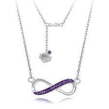 Sterling Silver Kansas State University Wildcats Crystal Infinity Necklace