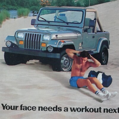 1988 Jeep Wrangler Vintage Sahara Mennen Afta Original Print Ad
