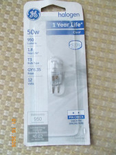 One GE Halogen  50w  T3 Bulb Type GY 6.35 Base 12 Volts