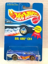Hot Wheels SOL-AIRE CX4 - Blue Card #254 - Gold Medal Speed - Gold UH Wheels