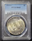 1925-S Peace Dollar, PCGS MS62