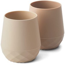 SAMiGO Silicone Baby Cups, 2 OZ, for 6-12 Months, Open Cup Training, Baby Led