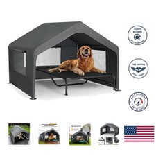 Modern Pet Outdoor Shelter - Extra Large Dog House with Elevated Design