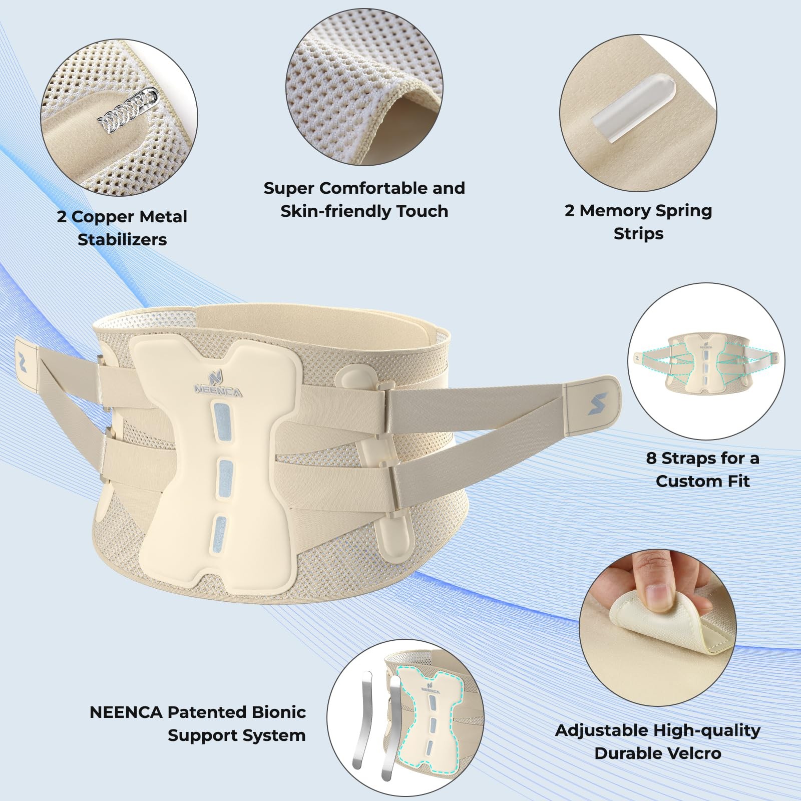 Back Brace for Lower Back Pain Relief with Bionic Support System, Adjustable ...