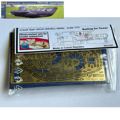 U-Boot Typ VIIC41 Revell 05045 Fotoätzgeländer Turm Teile 1/72 SKU 051