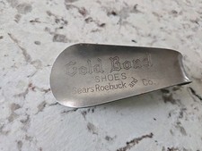 Vintage Engraved Sears Roebuck and Company Gold Bond Shoes Metal Shoe Horn