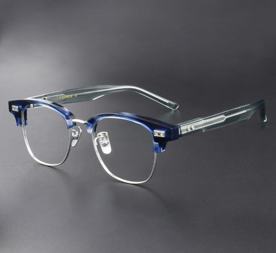 Women Men Retro Ancient Browline Acetate Pure Titanium Full Rim Eyeglass Frame97