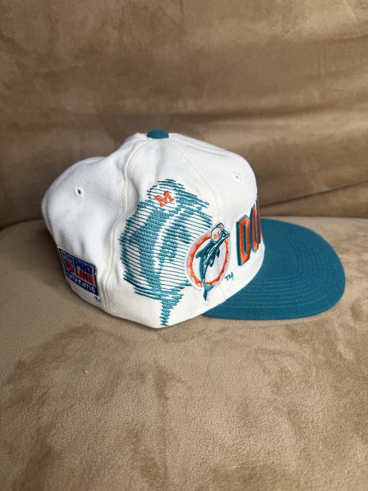 VINTAGE MIAMI DOLPHINS LASER HAT CAP SPORTS SPECIALTIES SNAPBACK NWT.    PROLINE