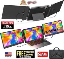S3 14" FHD 1080P Triple Screen Portable Laptop Monitor Extender Universal