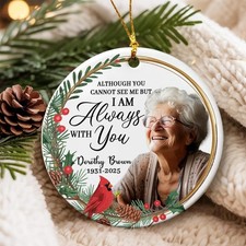 Custom Photo Mom Memorial Ornament 2025, Mom Loss Cardinal Memorial Ornament,...