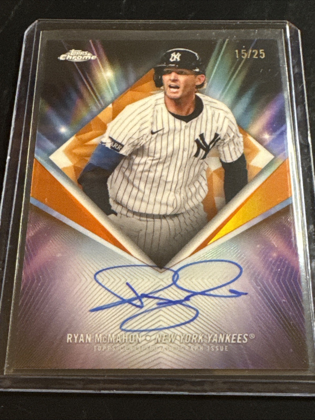 2026 Topps Chrome 75th Diamond Auto Orange Ryan McMahon 15/25 Yankees