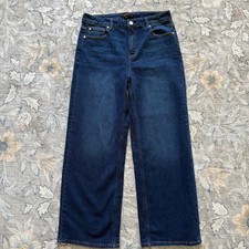 Quince Bella Relaxed Wide Straight Jeans Womens 31 Stormy Blue Stretch Organic