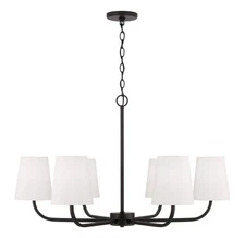 Capital Lighting 449462-706 Brody 6 Light 35"W Chandelier - Black