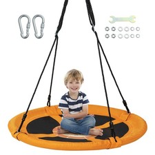 40" Saucer Tree Swing Adjustable Hanging Ropes Outdoor Playground Backyard