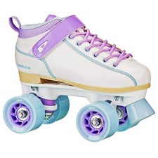 Pacer Charger Childrens Indoor/Outdoor Quad Roller Skates White/Lt Blue Youth 4