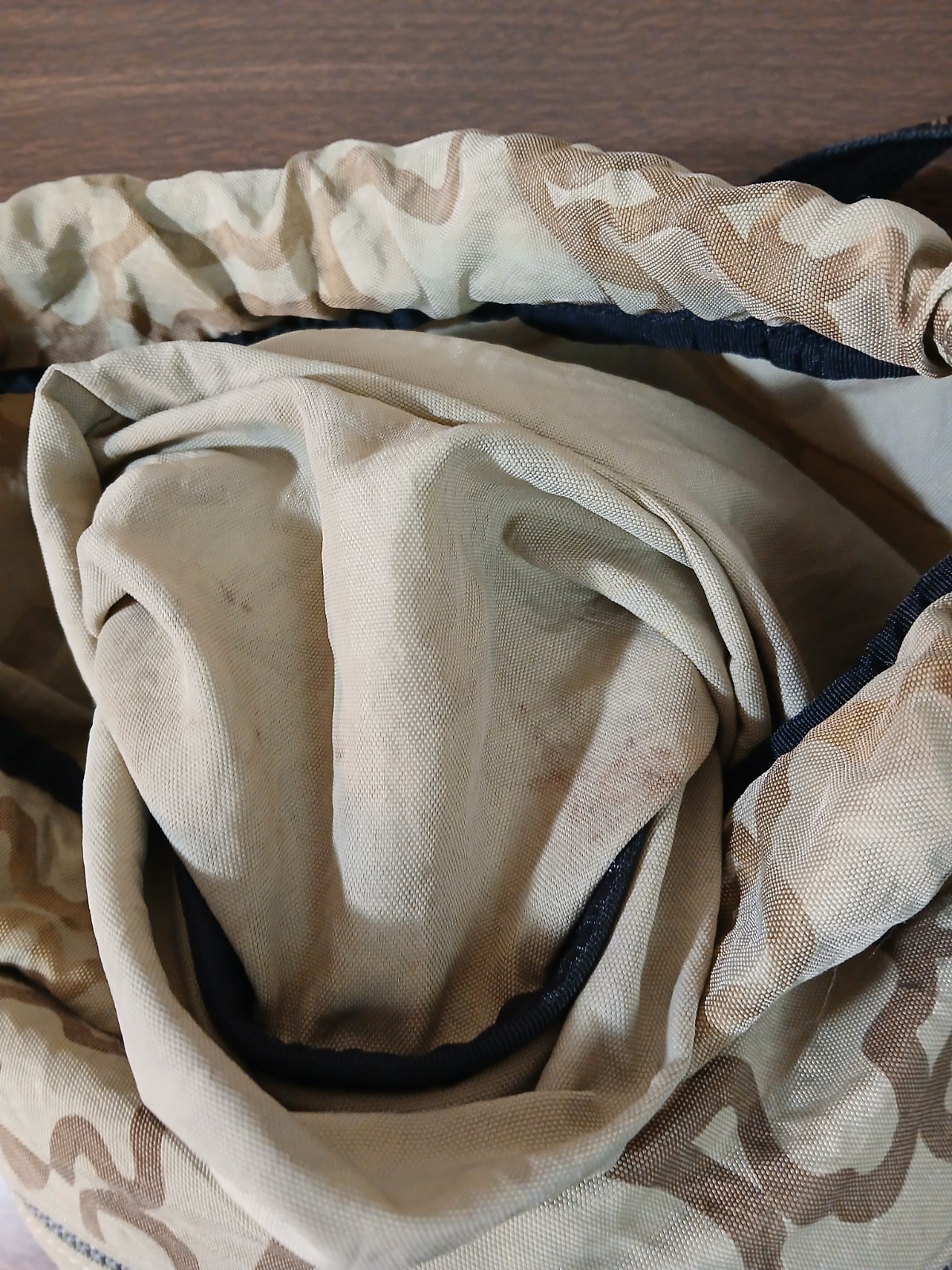 TOUS Drawstring Backpack Tan Brown Expandable Log… - image 8