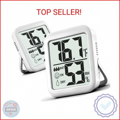 Antonki 2 Pack Room Thermometer for Home, Hygrometer Indoor Humidity Meter Gauge