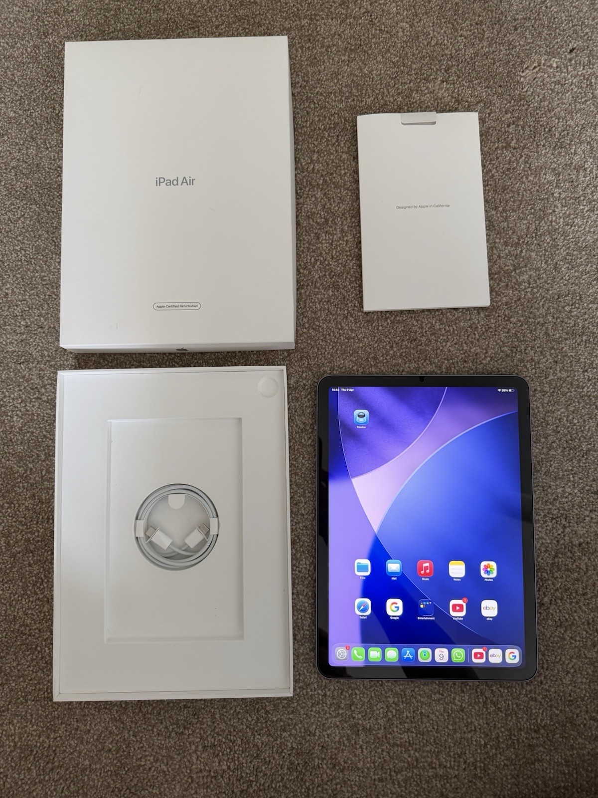 Apple iPad Air 5th Generation M1. 64GB, Wi-Fi, 10.9in - Purple MINT CONDITION