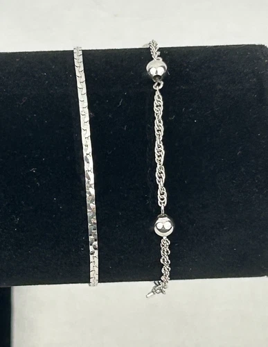 Vintage Silver Bracelets Signed Monet & Trifari Lot Of 2