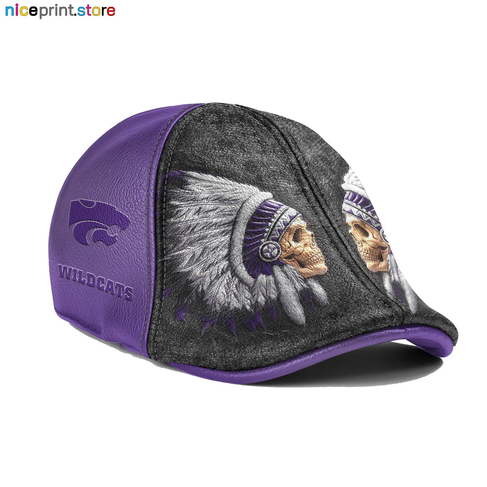 Kansas State Team Wildcats Ivy Cap NCAA 6pannel Hat NCAA Flat Cap