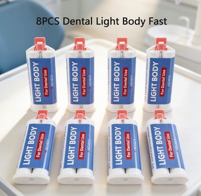 8PCS Dental VPS Impression Material Ligh Body - Fast Set 50 ml Cartridges