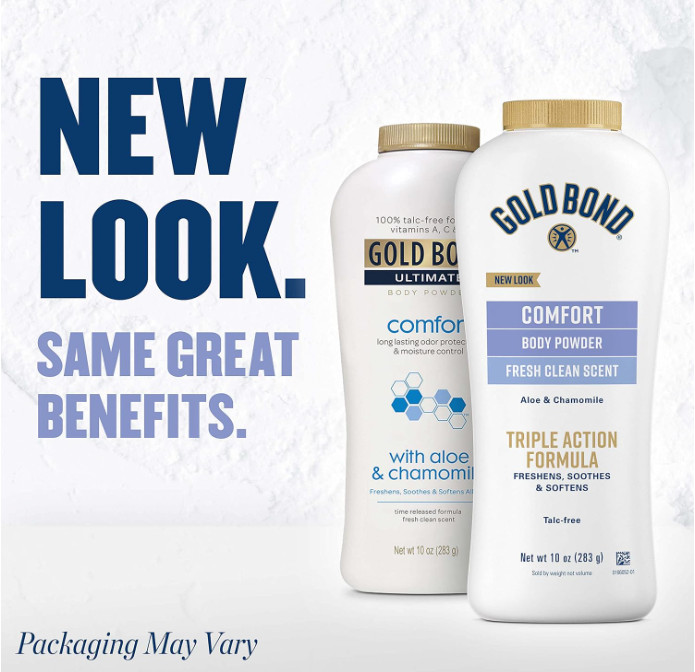 Gold Bond Comfort Body Powder, 10 oz., Talc-Free, Fresh Clean Scent With Aloe