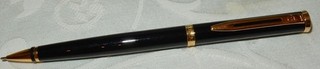 SUPERB WATERMAN PROPELLING PENCIL BLACK LACQUER GOLD TRIM NEAR MINT
