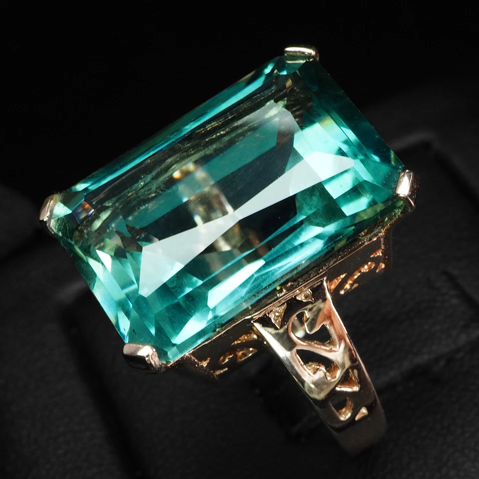 Dazzling Indicolite Green Tourmaline 21.10Ct 925 Sterling Silver Rose Gold Rings - Image 4 of 4