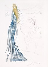 Salvador Dali : Tristan Iseult Signed Original Etching Surreal Frocin Dwarf Art