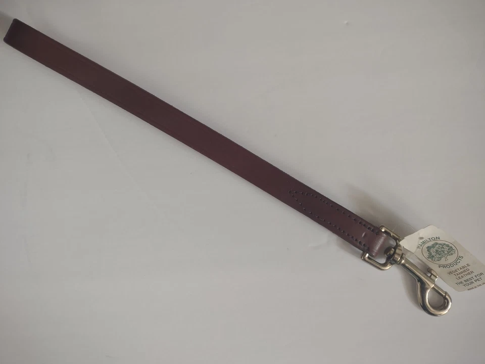 Hamilton Products Latigo Cuero Tráfico Plomo 3/4" x 12" Mascota Perro Vegetal Bronceado Foto 2 de 4