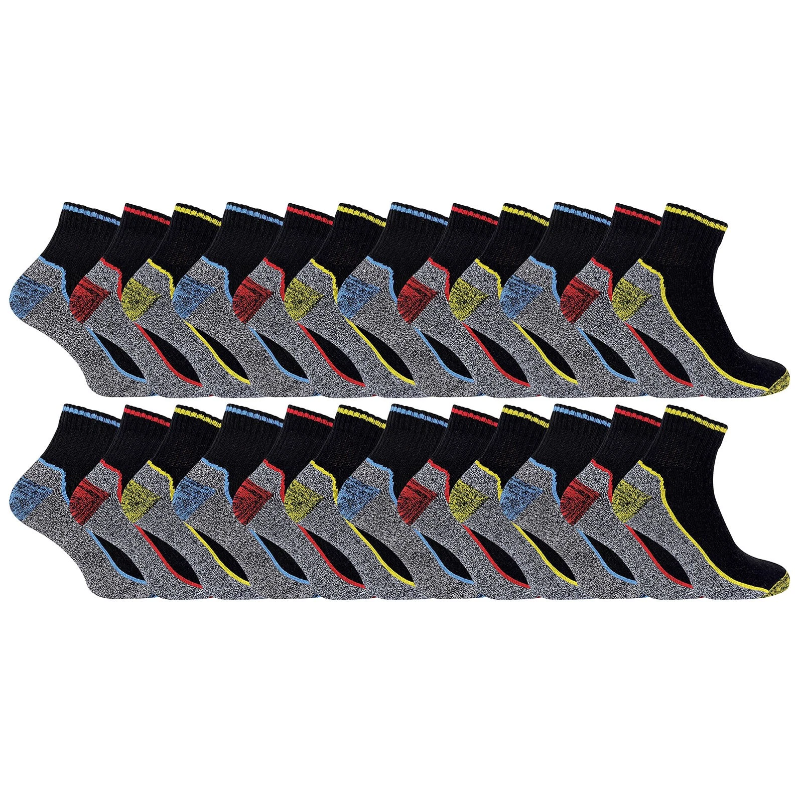 Mens Bamboo Reinforced Ankle Work Socks by Sock Snob , 24 Pairs Boot Socks