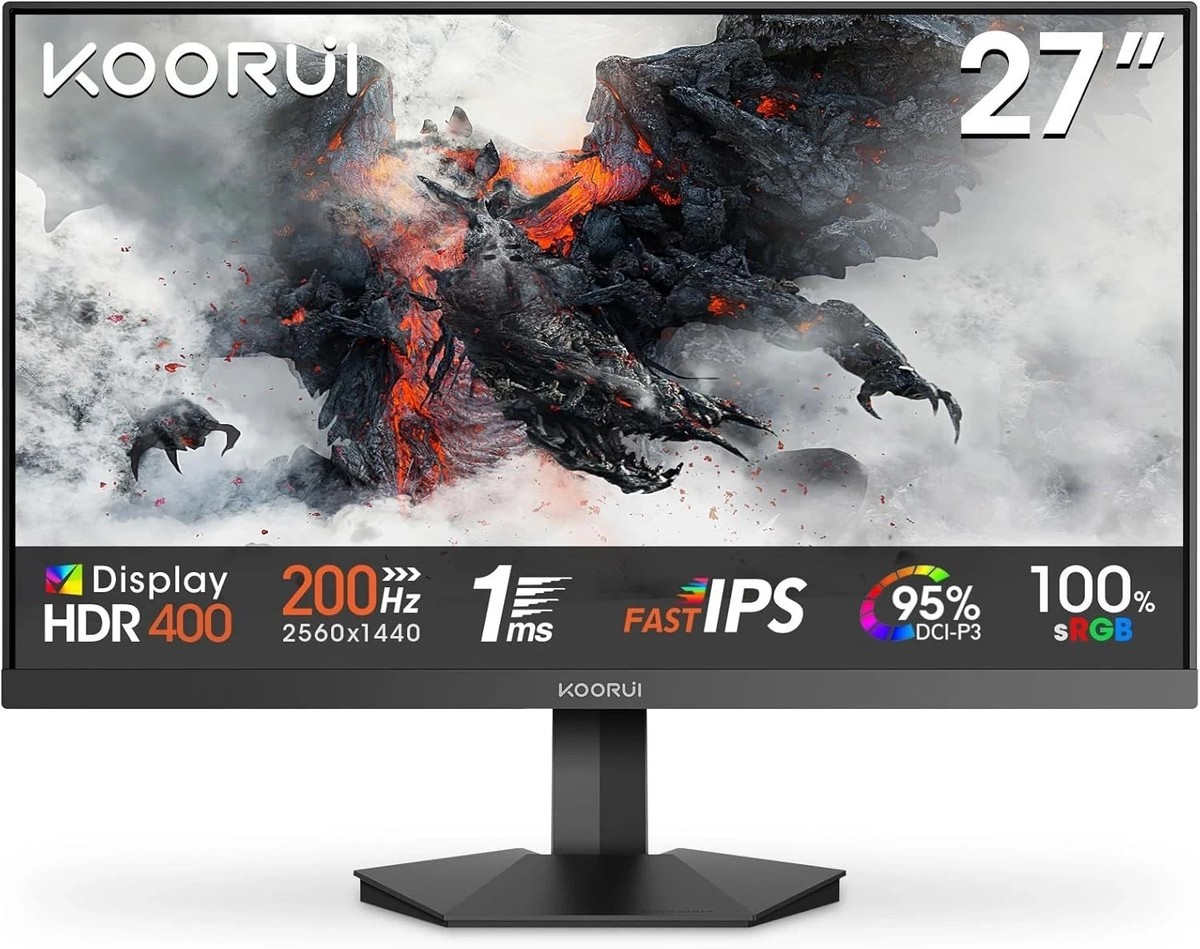 KOORUI G2721P 27 Inch Gaming Monitor 200Hz, Fast IPS, QHD 1440P