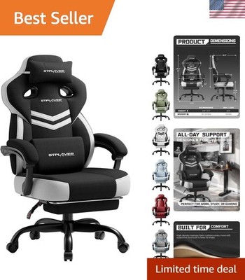Gaming Chair, Computer Chair with Footrest and Lumbar Support for Adults, 360...