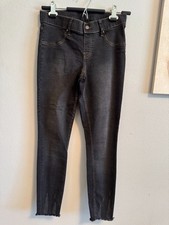 HUE Women Jeans Leggings Midnight Blue w/Raw Edge Detail at Hem Sz S Never Worn