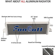 2 Rows Aluminum Air to Water Intercooler Liquid Heat Exchanger Universal