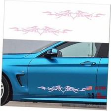 Flame Striped car Stickers Decorate the Front and Rear windshields Doors Pink