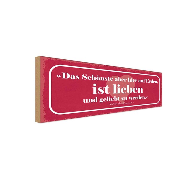 Holzschild 10X27 Cm Das SchöNste Ist Lieben Und Dekoration Deko Geschenk Holz Sc-image