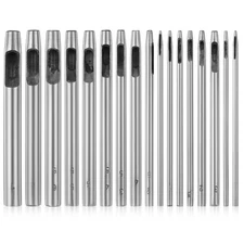 Leather Hole Punch Set 17 PCS 0.5 To 7mm Hollow Metal Round Belt Tool Craft