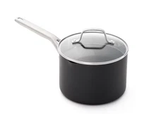Calphalon Hard Anodized Nonstick 3.5 Quart Saucepan with Lid, Black