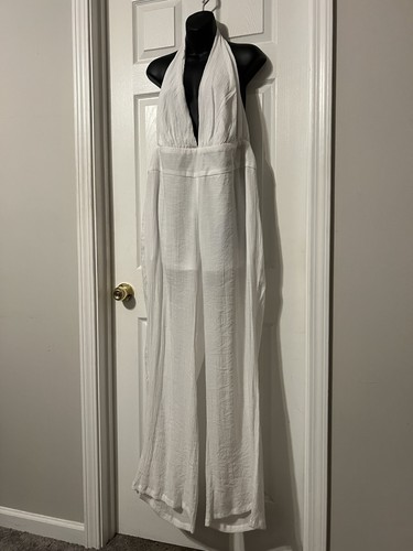 It’s Brand Plus Size 1x weißer leichter gefütterter Neckholder Overall. - Bild 10 von 12