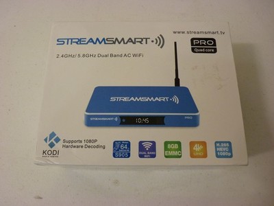 StreamSmart Pro 4K Android TV Box Media Player with keyboard