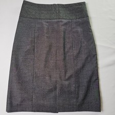 H M Women  s Gray Pencil Skirt US 6 EUR 36  High Waist Office Career Lined