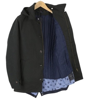 SCOTCH & SODA Men Jacket M Black Removable Hood Lightweight Padded Parka *