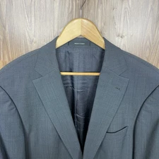 Hugo Boss Sport Coat Mens 44R Gray Solid Wool Stretch Double Vented Two Buttons