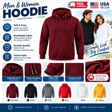 Men's Heavy Weight Regular Fleece Men Women Hoodie Sweater Jacket Couple Hoodie