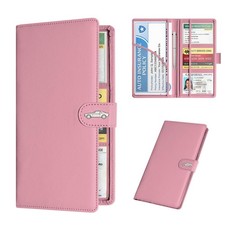 Car Registration and Insurance Holder with Magnetic Closure, Pink